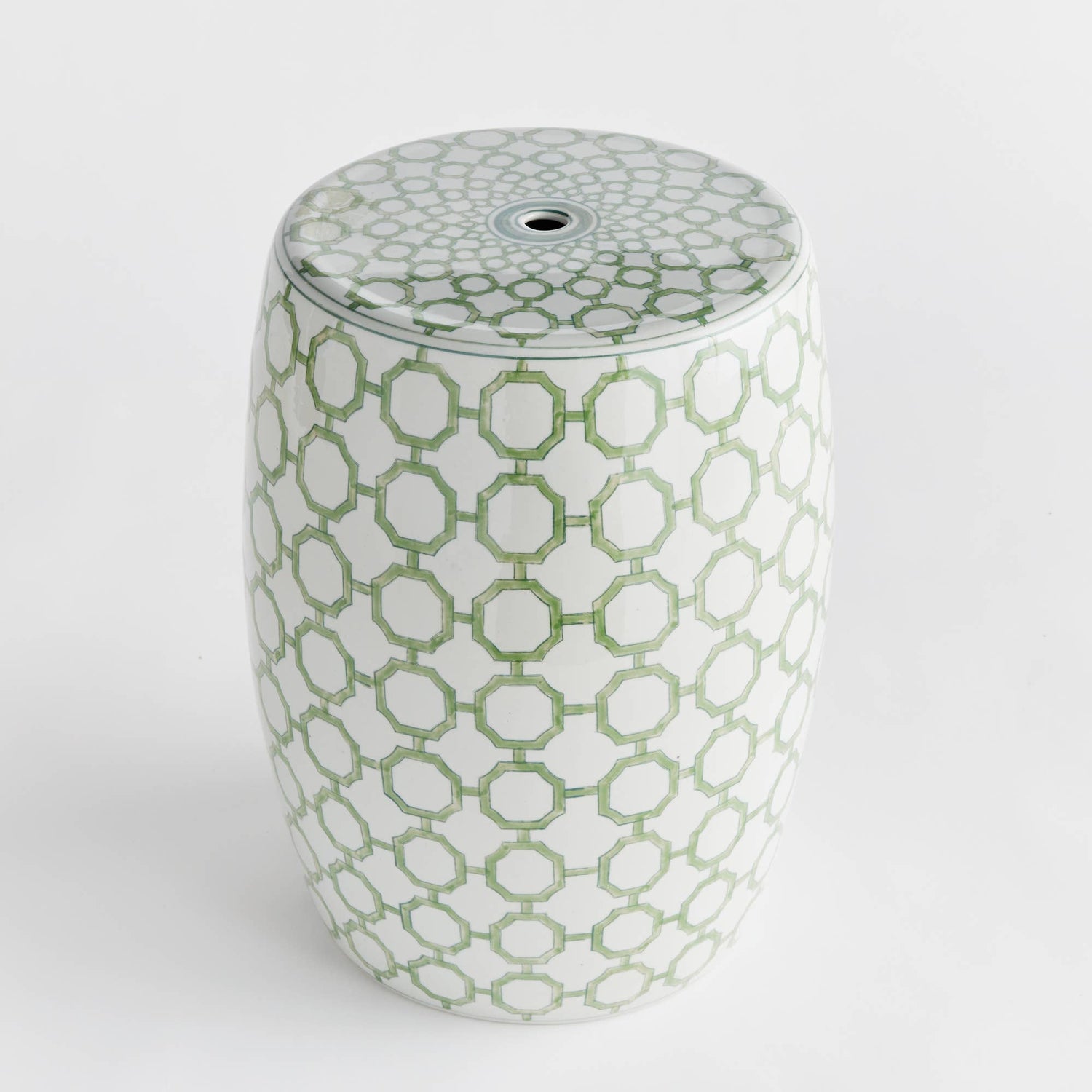 Imperial Link Green and White Chinoiserie Stool