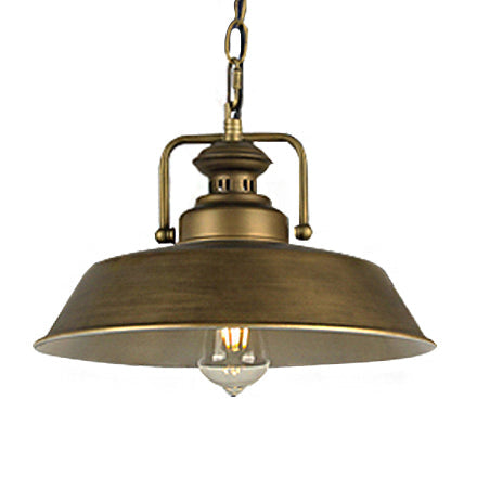 Vintage Metallic Barn Shade Pendant Lamp Antique Brass Finish