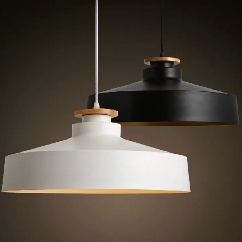 Josephine Pot Lid Pendant (in Black or White)