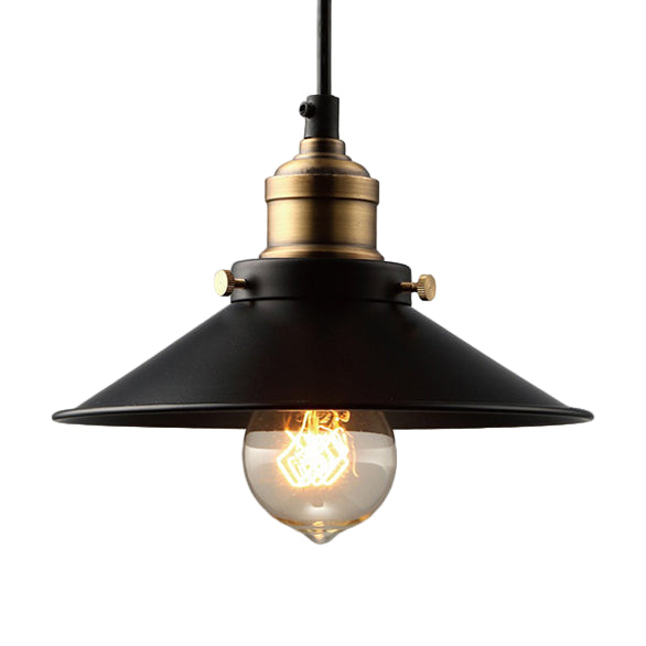 Black Cone Metal Pendant Light