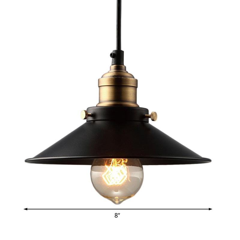 Black Cone Metal Pendant Light