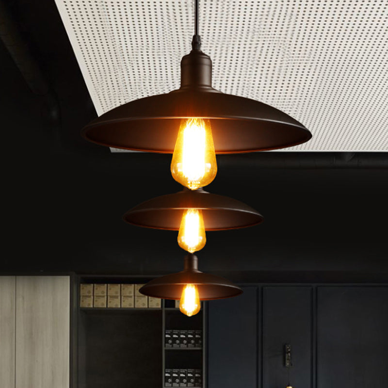 Audrey Metal Pot Lid Pendant Light (in Black or White)