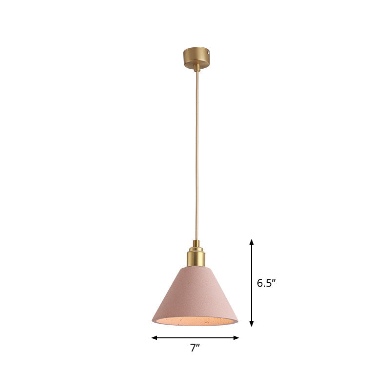 Modern Concrete Pendant Lamp Minimalist Design (Grey or Pink)