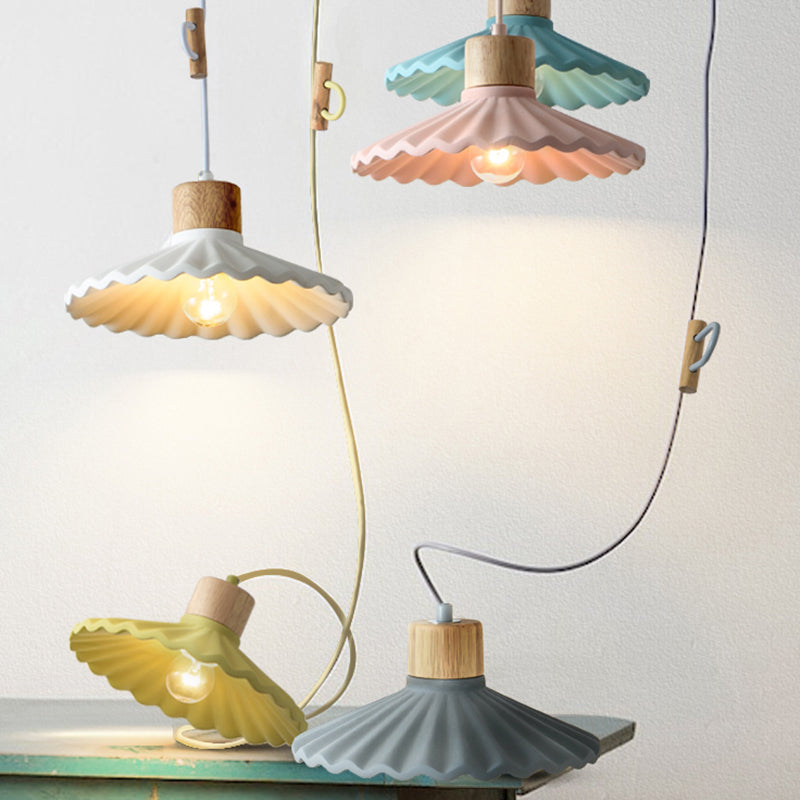 Modern Mini Colorful Pendant Light Cement Saucer Shade (6 Colors)