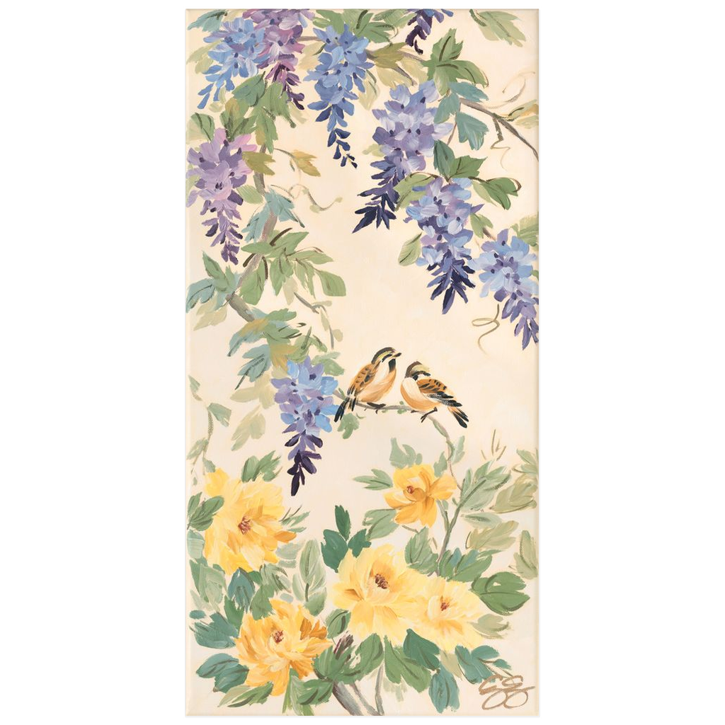 Amelia: A Chinoiserie Fine Art Print with Wisteria, Peonies & Birds (Various Sizes)