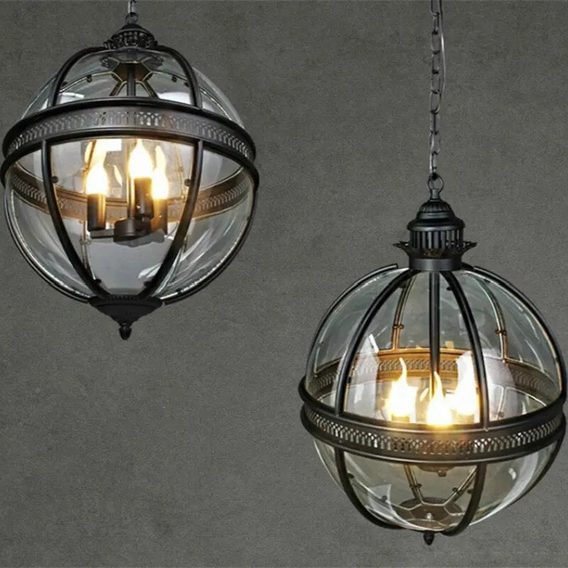 Vintage Loft Globe Pendant Light Retro Indoor/Outdoor Lighting (2 Colors)