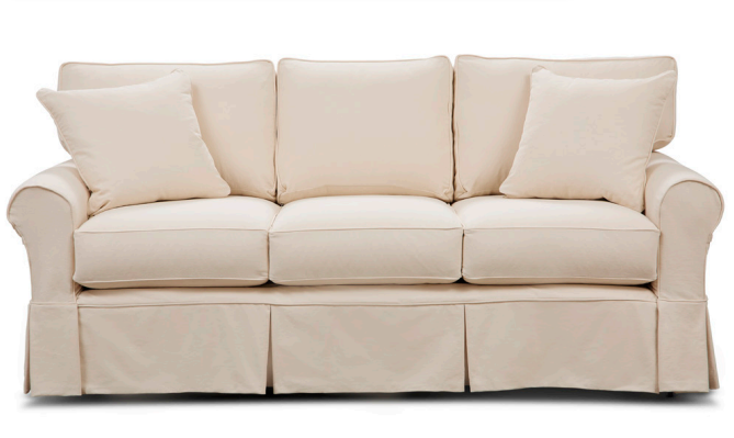 Quickship 84" Slipcovered Rolled Arm Sofa