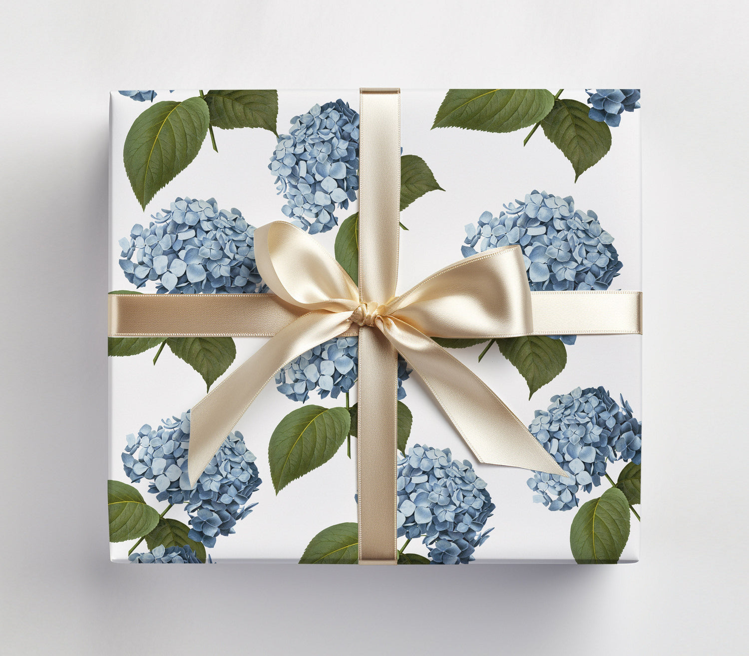 Blue Hydrangea Wrapping Paper as Set w/ Gift Tags or