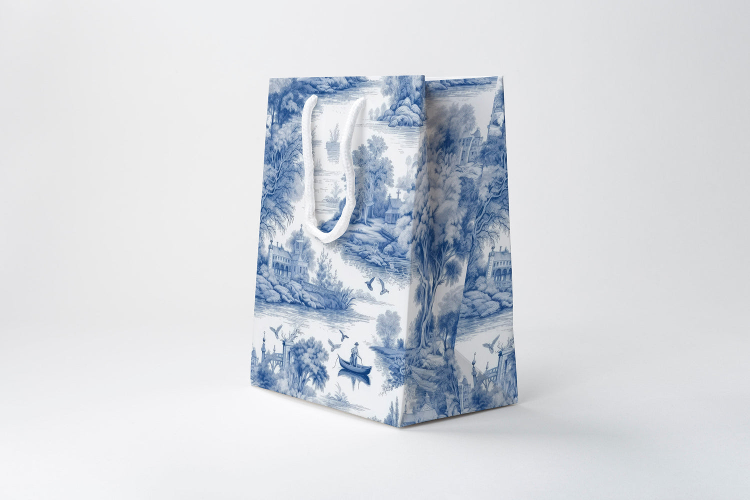 Blue Toile Gift Bag