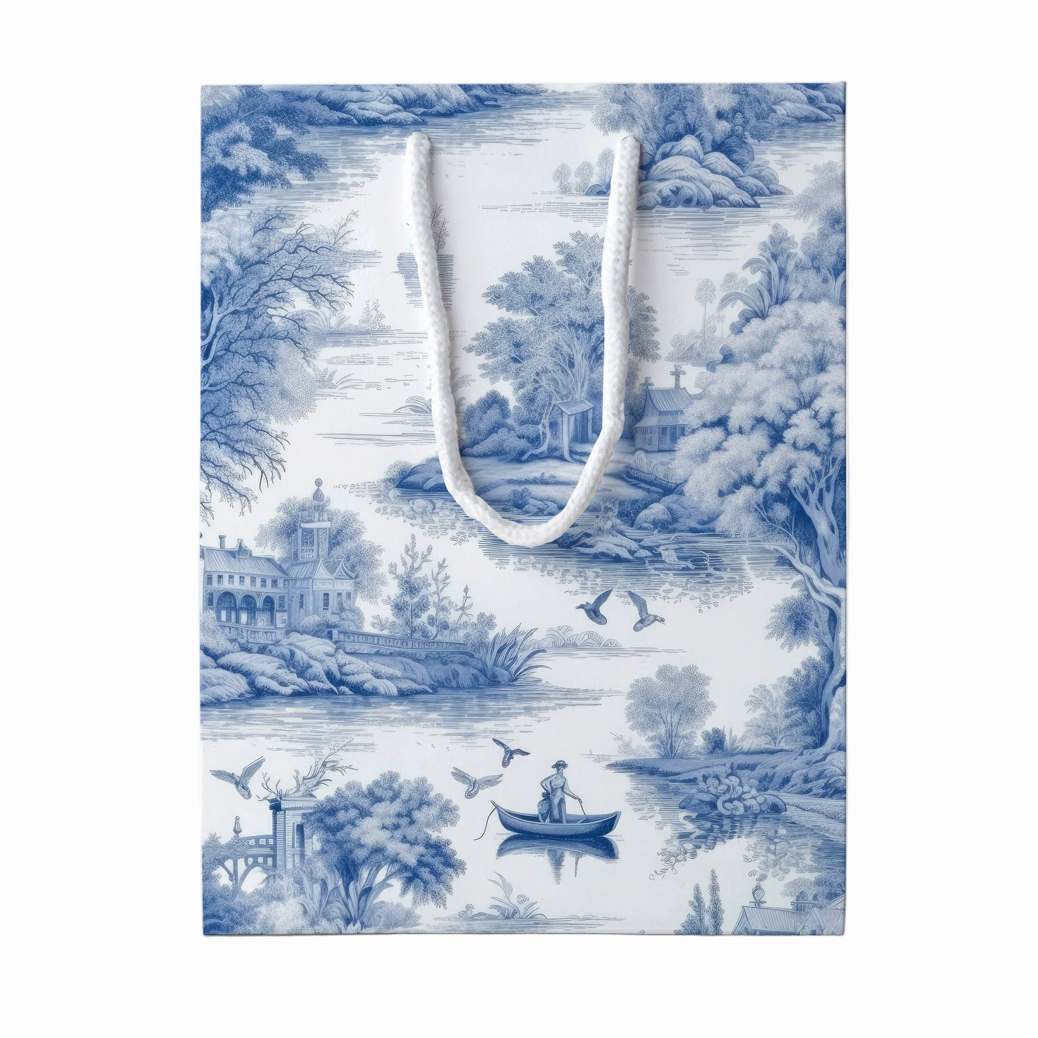 Blue Toile Gift Bag