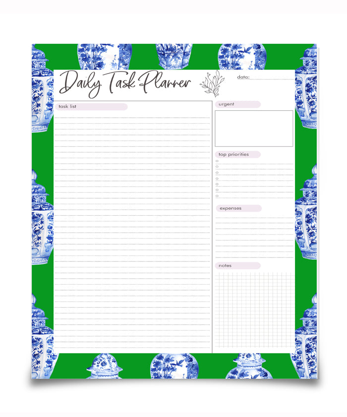 Ginger Jar Daily Planner - Green