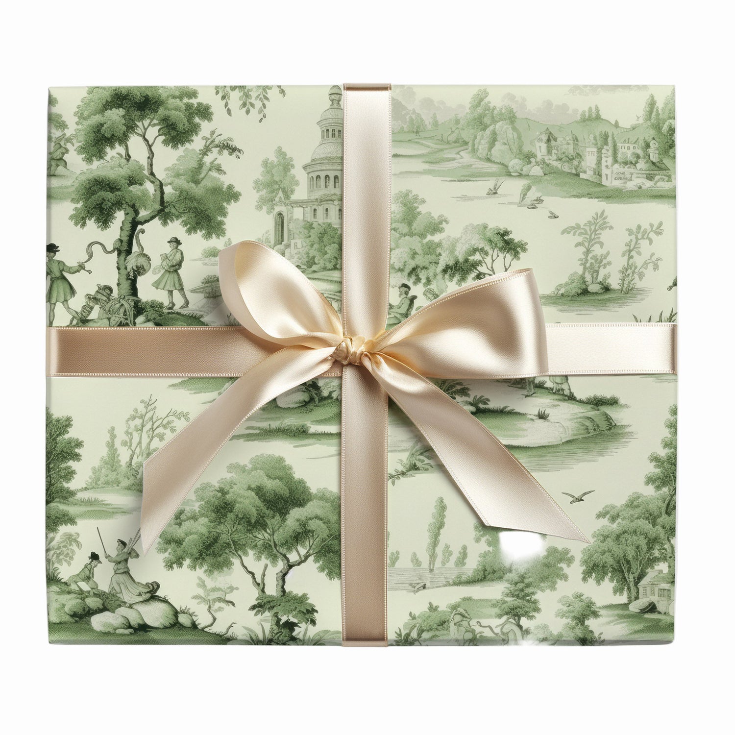 Green  Toile Gift Wrap