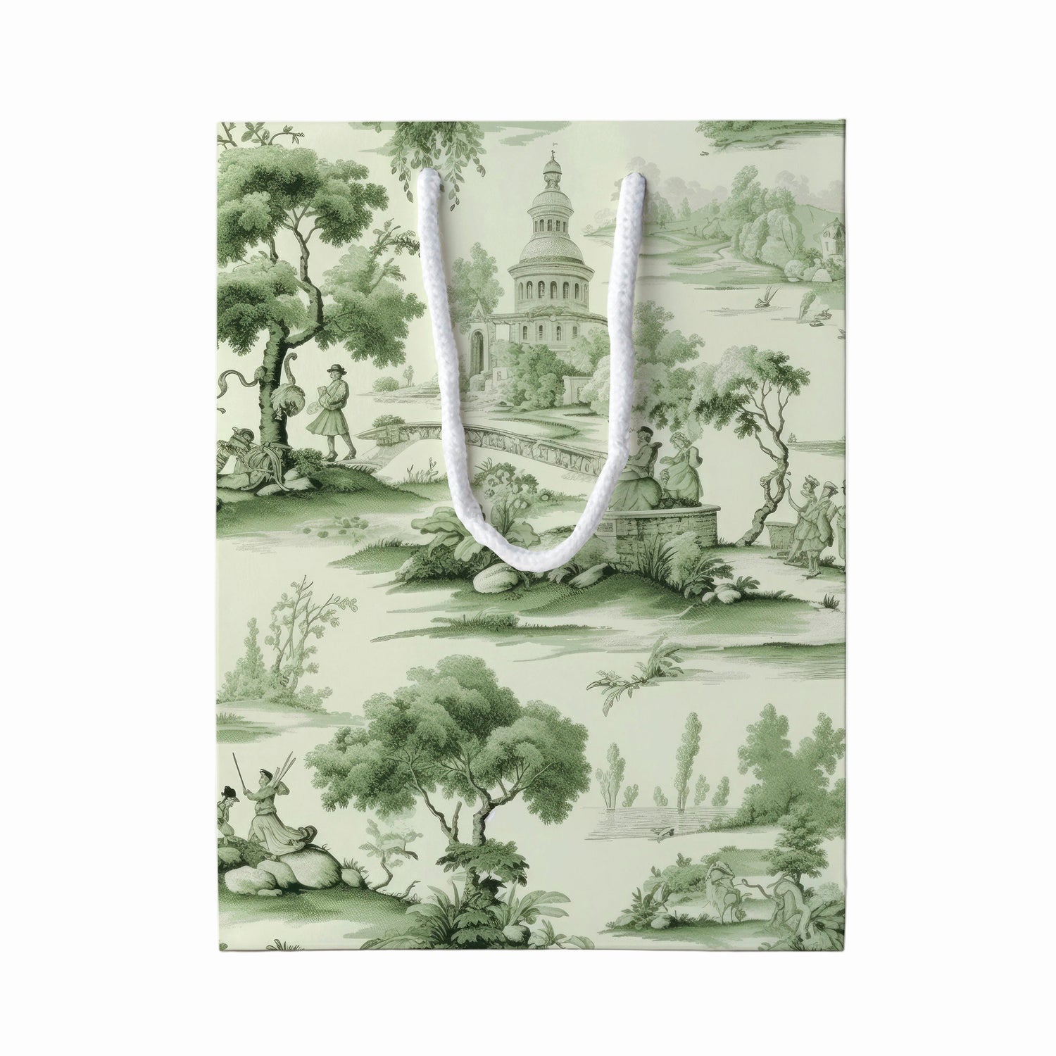 Green Toile Gift Bag