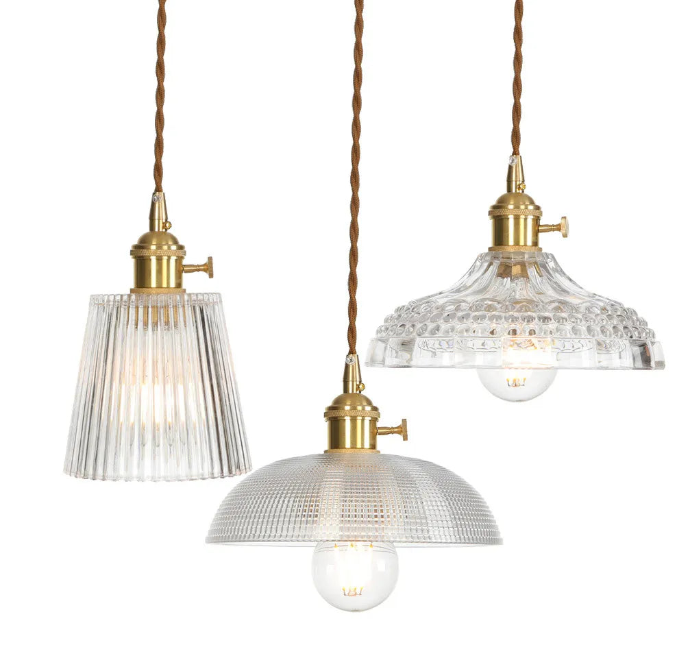 Nordic Glass and Gold Pendant Light (3 Styles)
