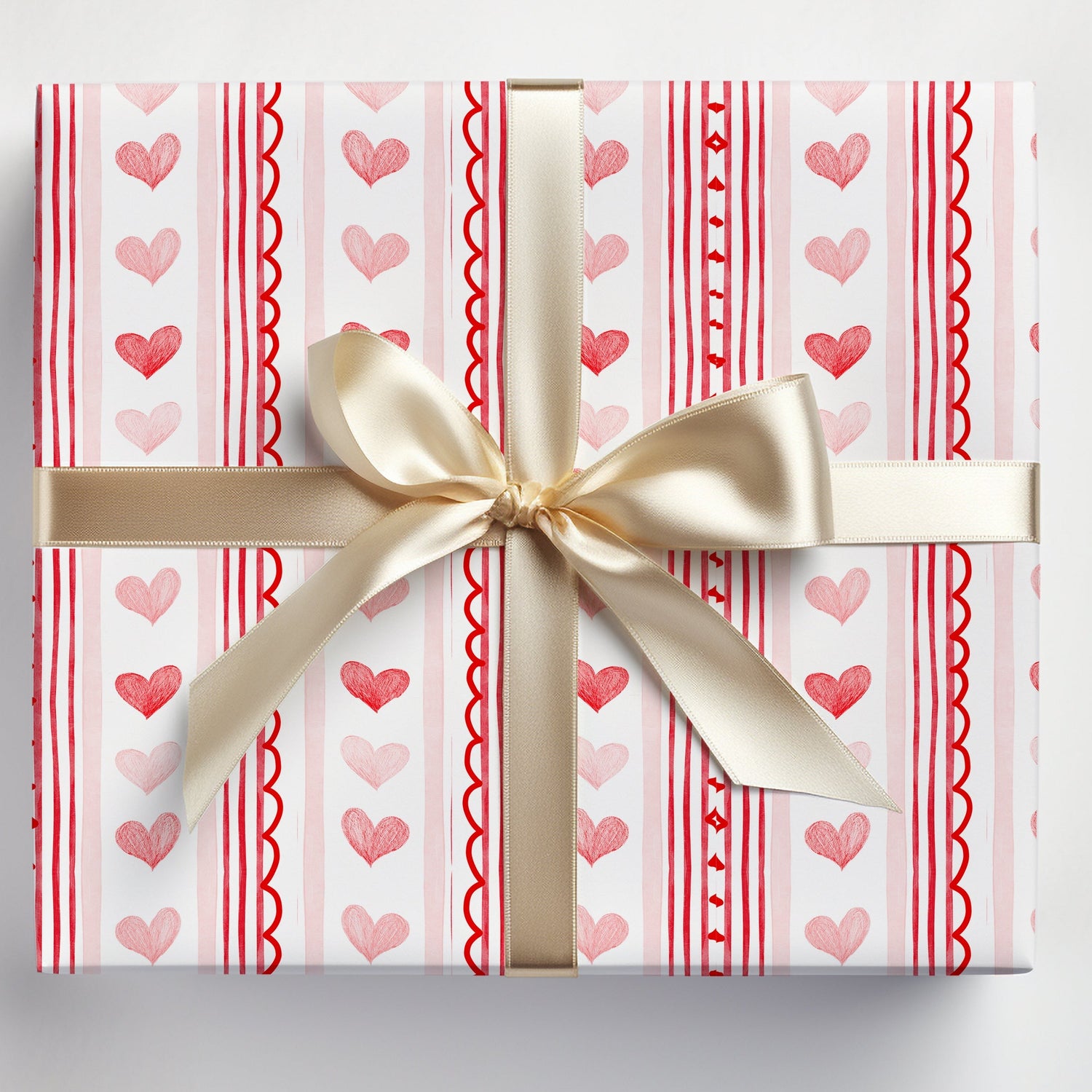Hearts & Stripes Gift Wrap