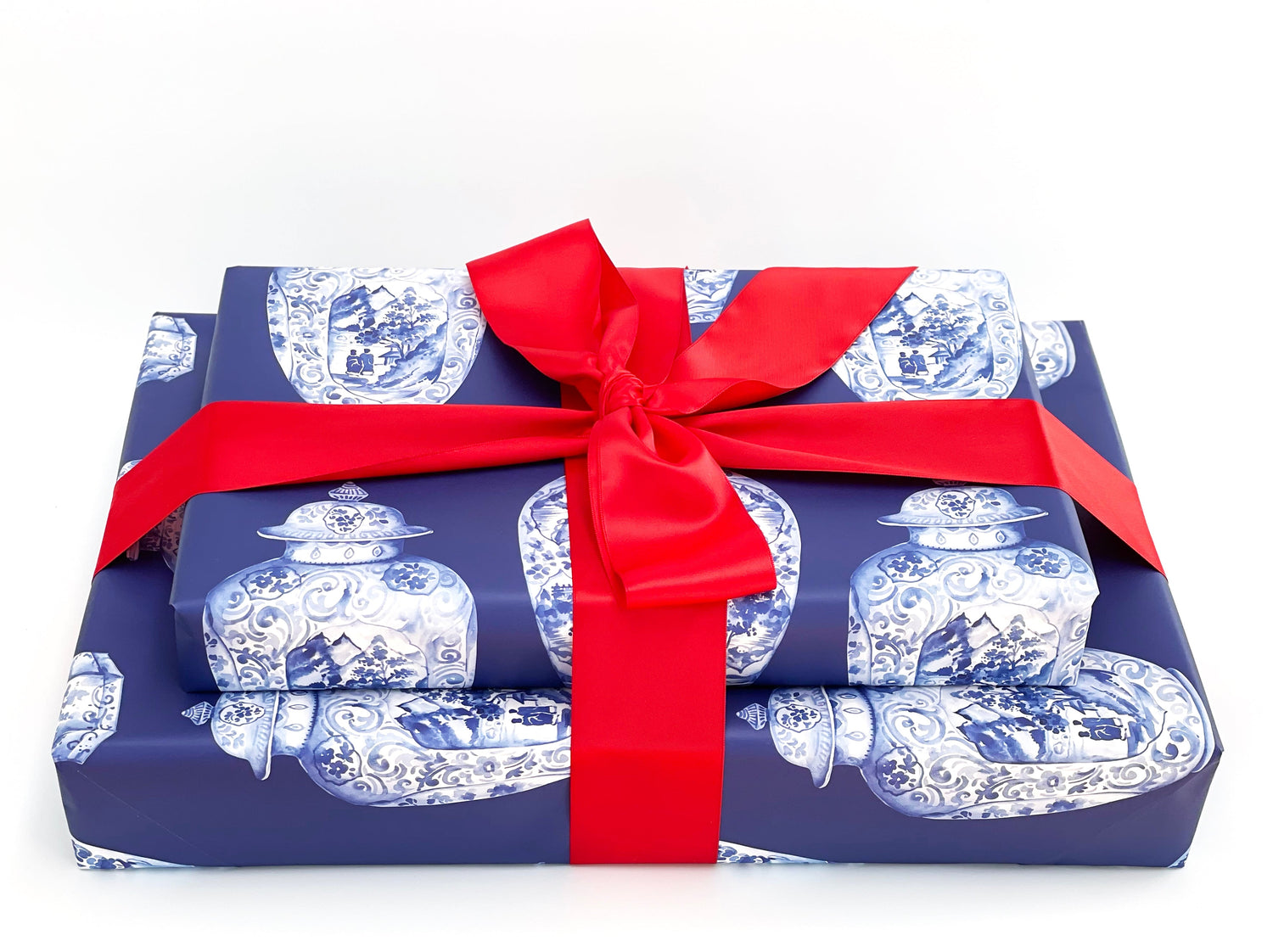 Blue Ginger Jar Gift Wrap (Sold as Set w/ Gift Tags or Sold Separately)