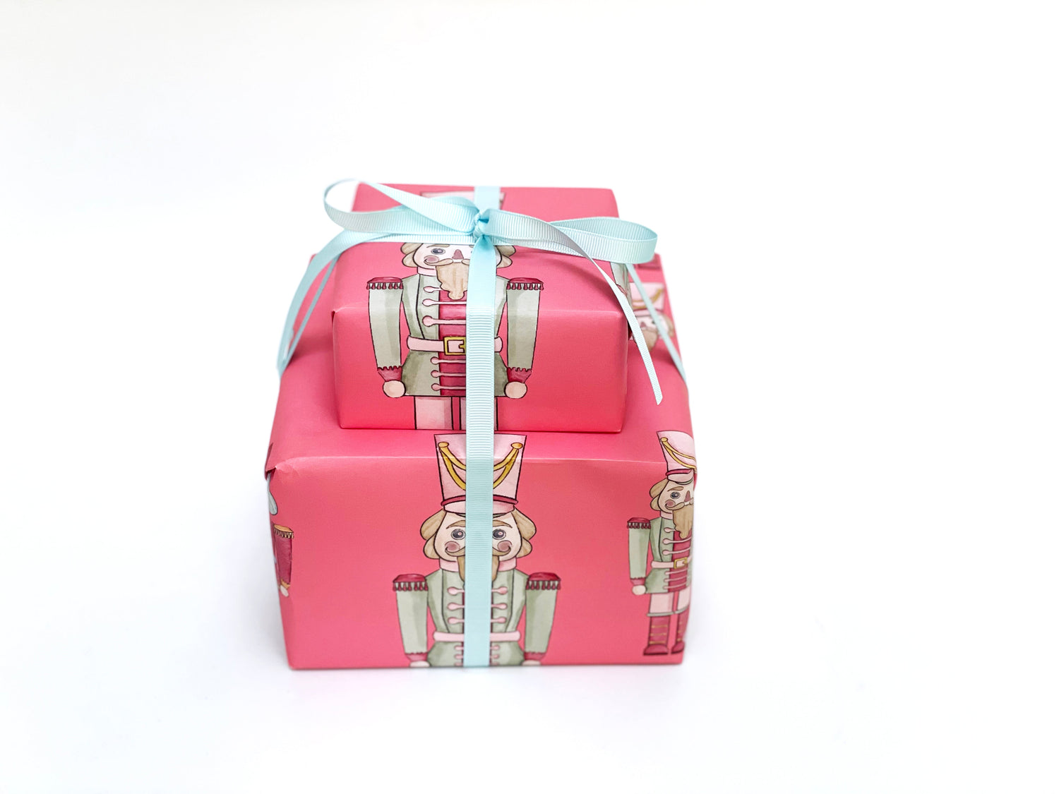 Dark Pink Nutcracker Gift Wrap as Set w/ Gift Tags or