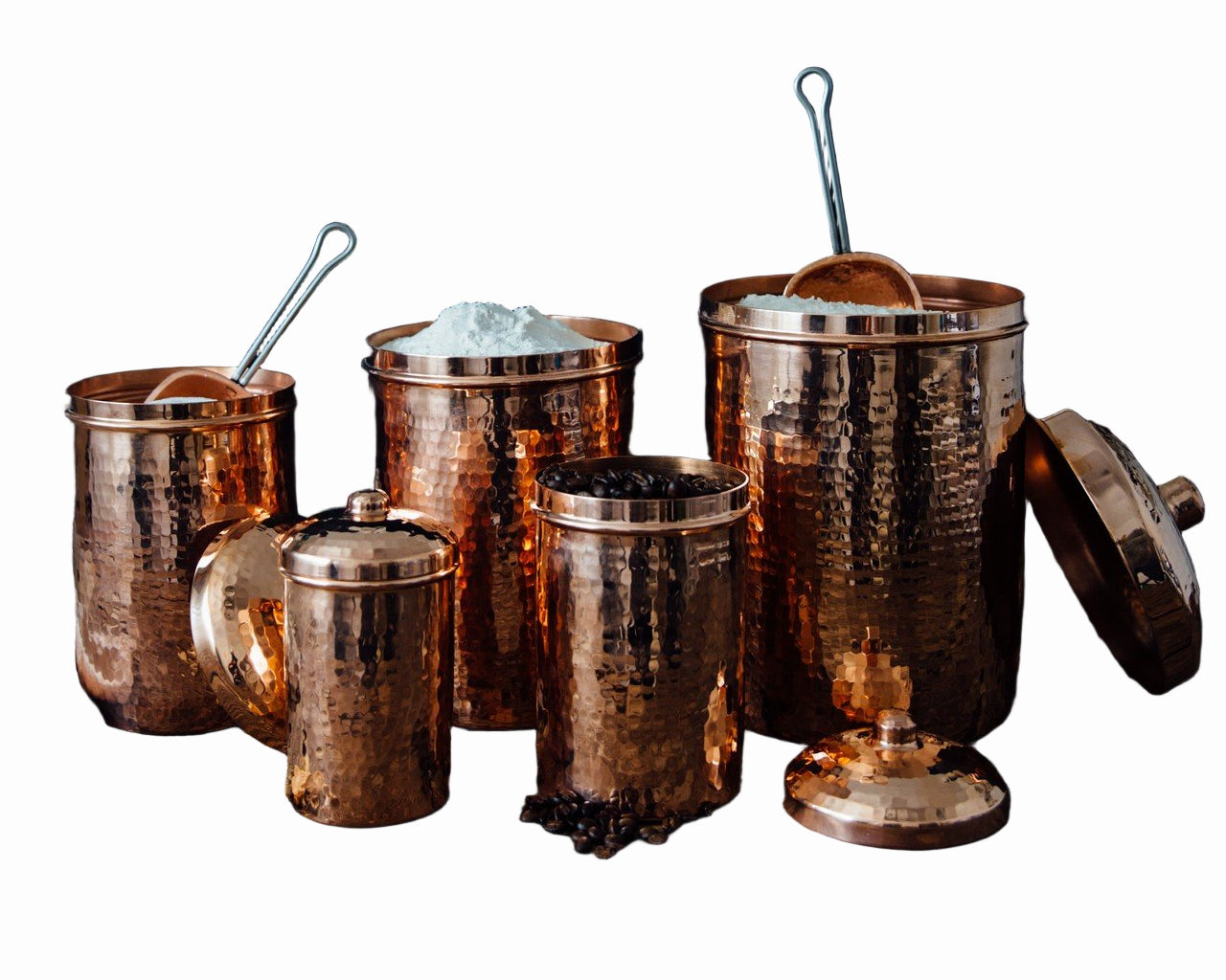Copper Kitchen Canisters - Individual Sizes