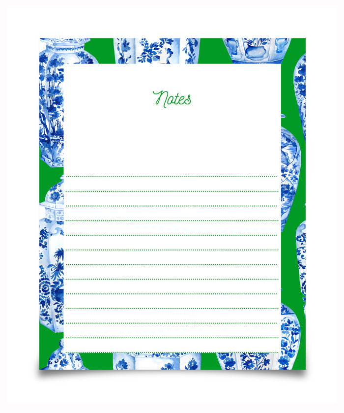 Large Green Ginger Jar Notepad