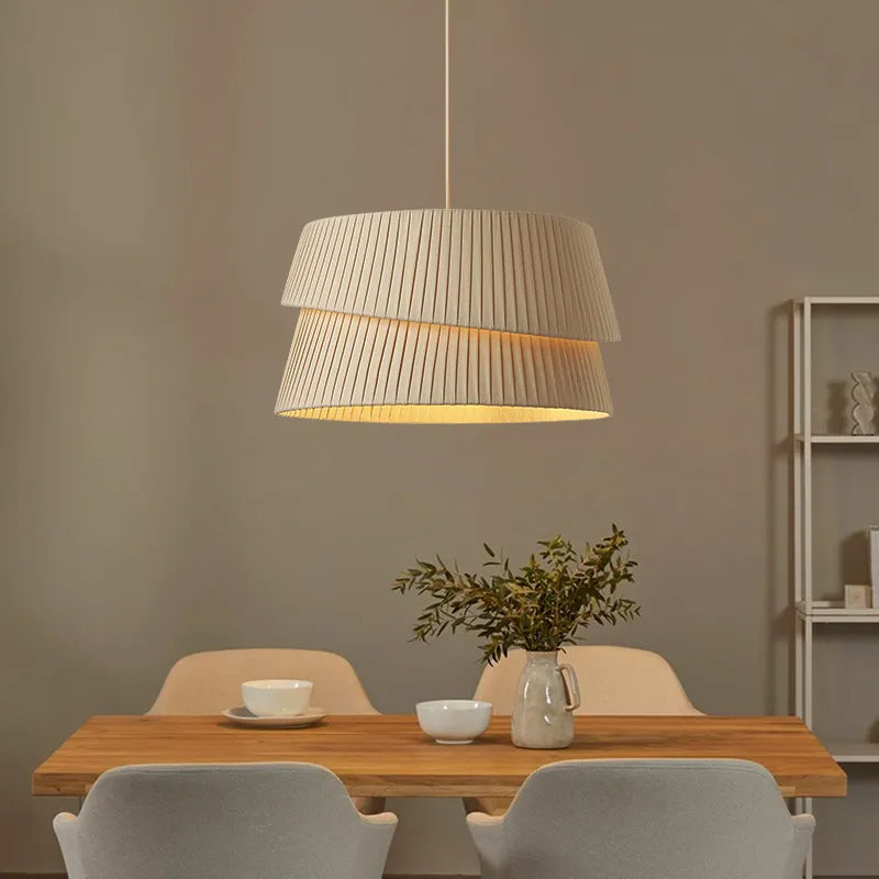 Nordic Minimalist Handmade Fabric Pendant Lamp Warm Lighting