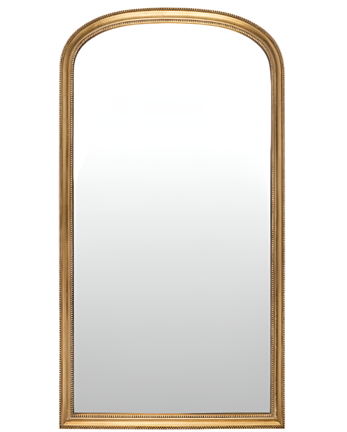 Tall Arched Mirror in Antique Gold