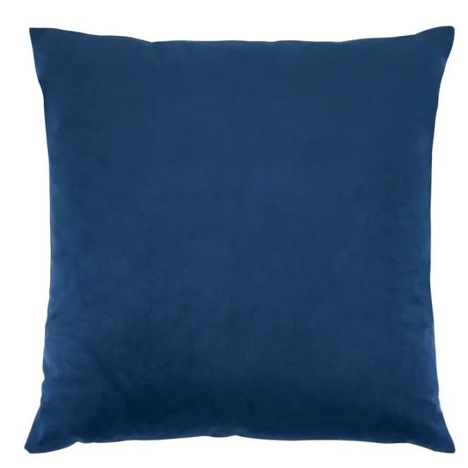 Blue Solid Velvet Pillow 20" x 20"