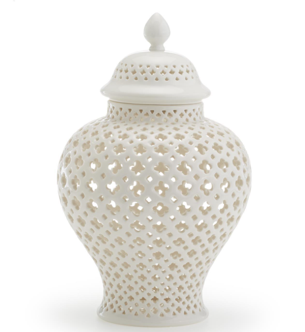 Handmade Lattice Ginger Jar with Lid
