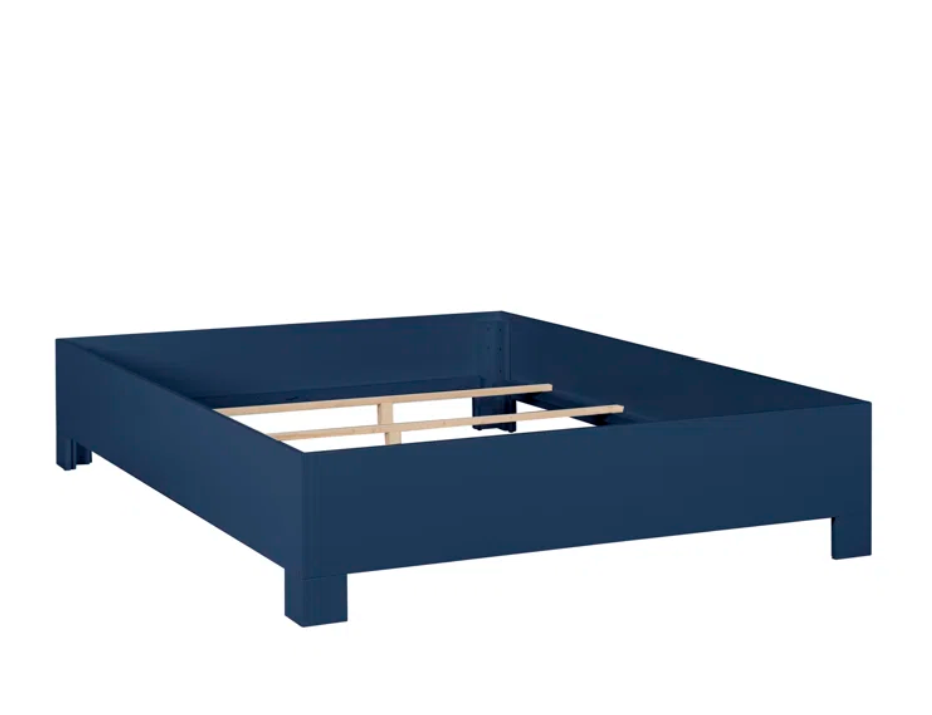 Chippendale King Bed in Indigo Finish – Rattan & Maple