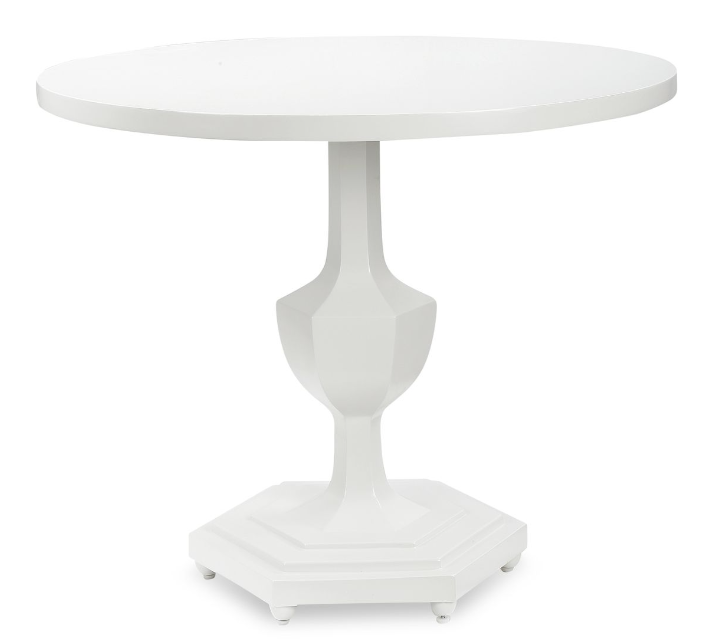 Foyer Table with Geometric Base in Gloss White Finish