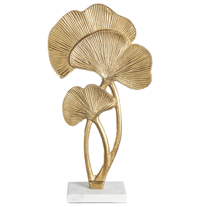 Gold Leaf Aluminum Sculpture on Marble Base