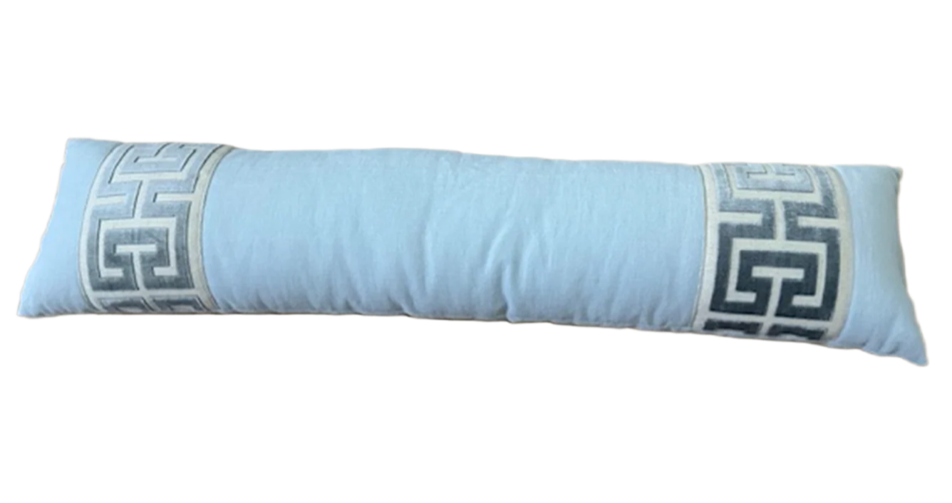 NH Mandeville Collection Mineral Blue Greek Key Lumbar Pillow 12" x 48"