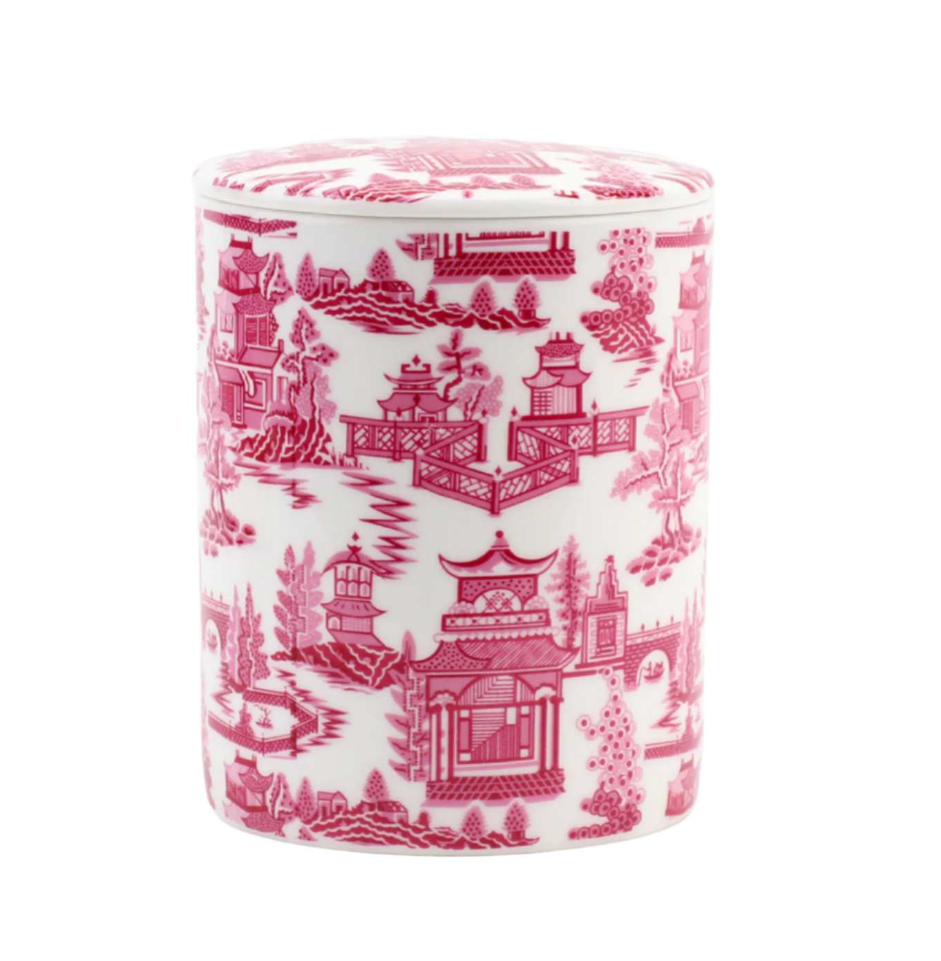 Pink Pagoda Porcelain Jar Candle