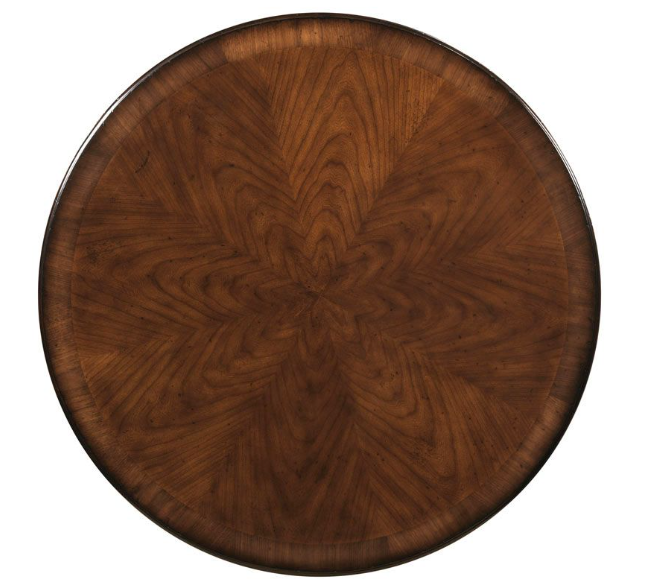 Classic Center Table with Cherry Veneer and Hexagon Column Base