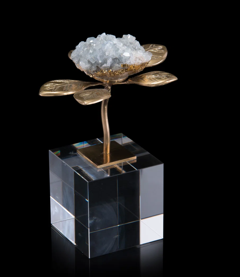 Celestite Bloom on Crystal Base