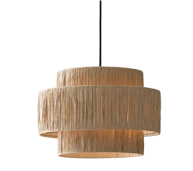 Artful Hand-Knitted Rattan Pendant (Various Styles)
