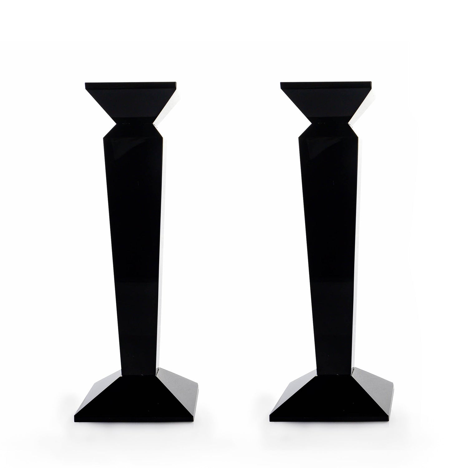 Pair of 11” Sleek Solid Crystal Candlesticks (Various Colors)