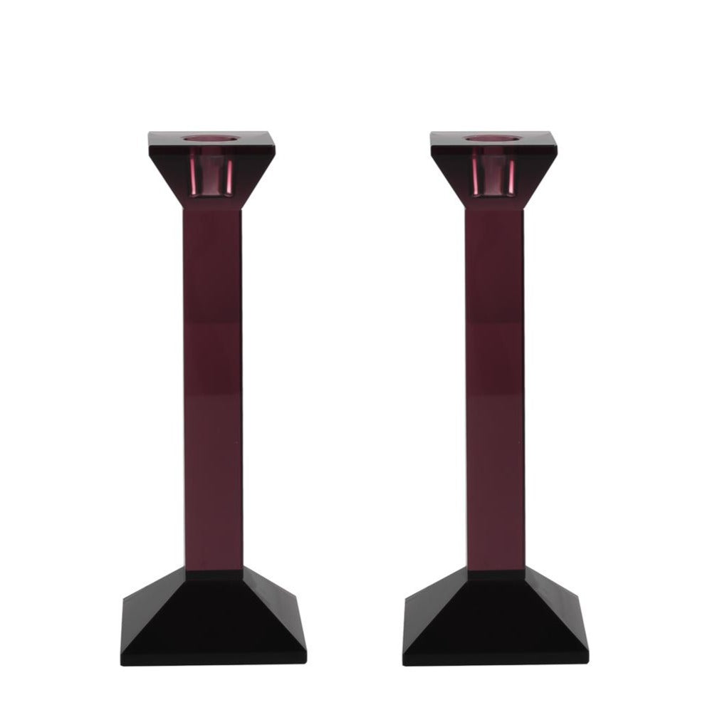 Pair of 9” Classy Crystal Candlesticks (Various Colors)