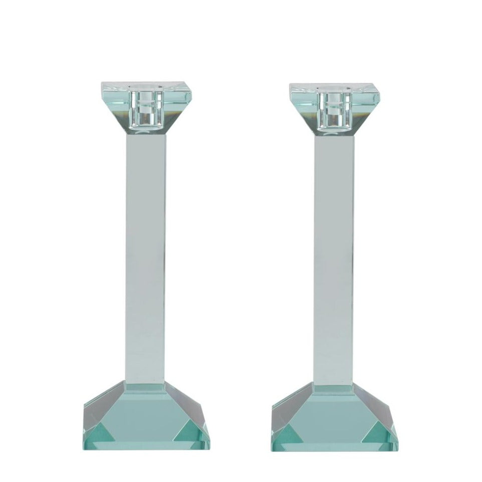 Pair of 9” Classy Crystal Candlesticks (Various Colors)
