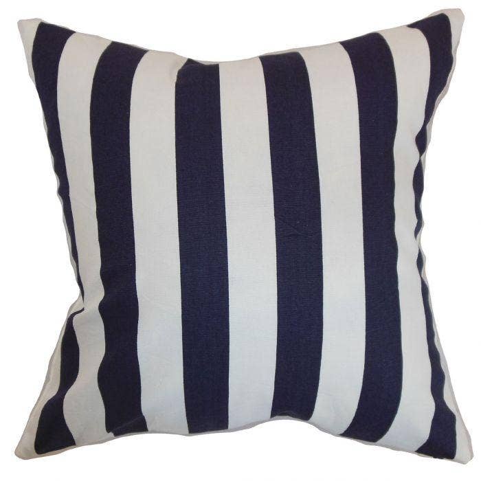 Blue and White Stripe Euro Pillow 26" x 26"
