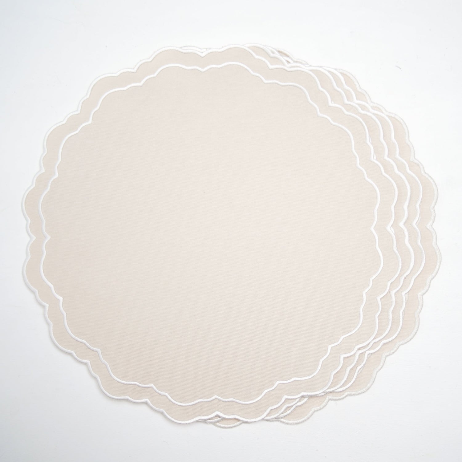 Gratitude Beige Round Fabric Placemat