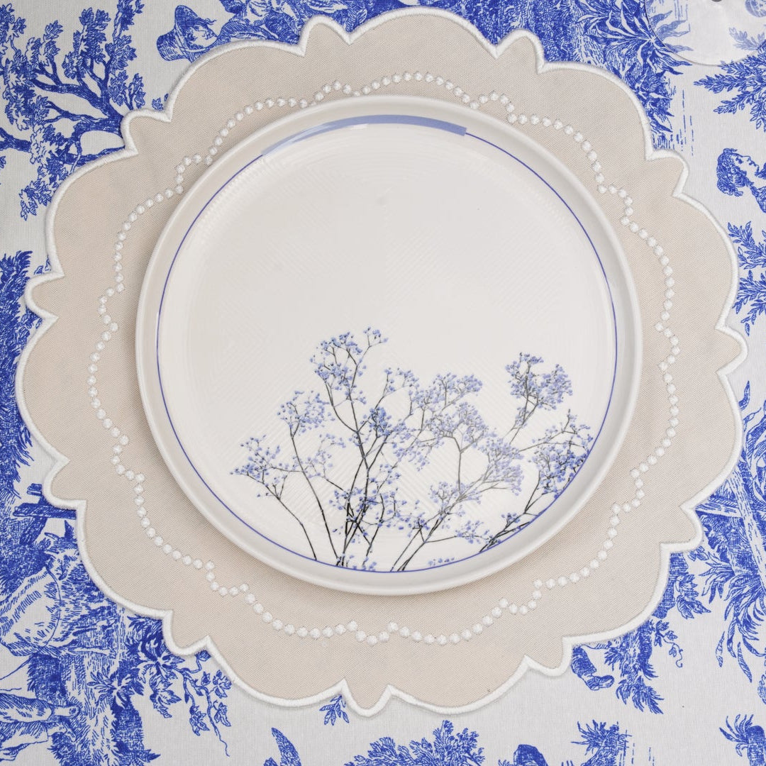 Harmony Cream Round Fabric Placemat