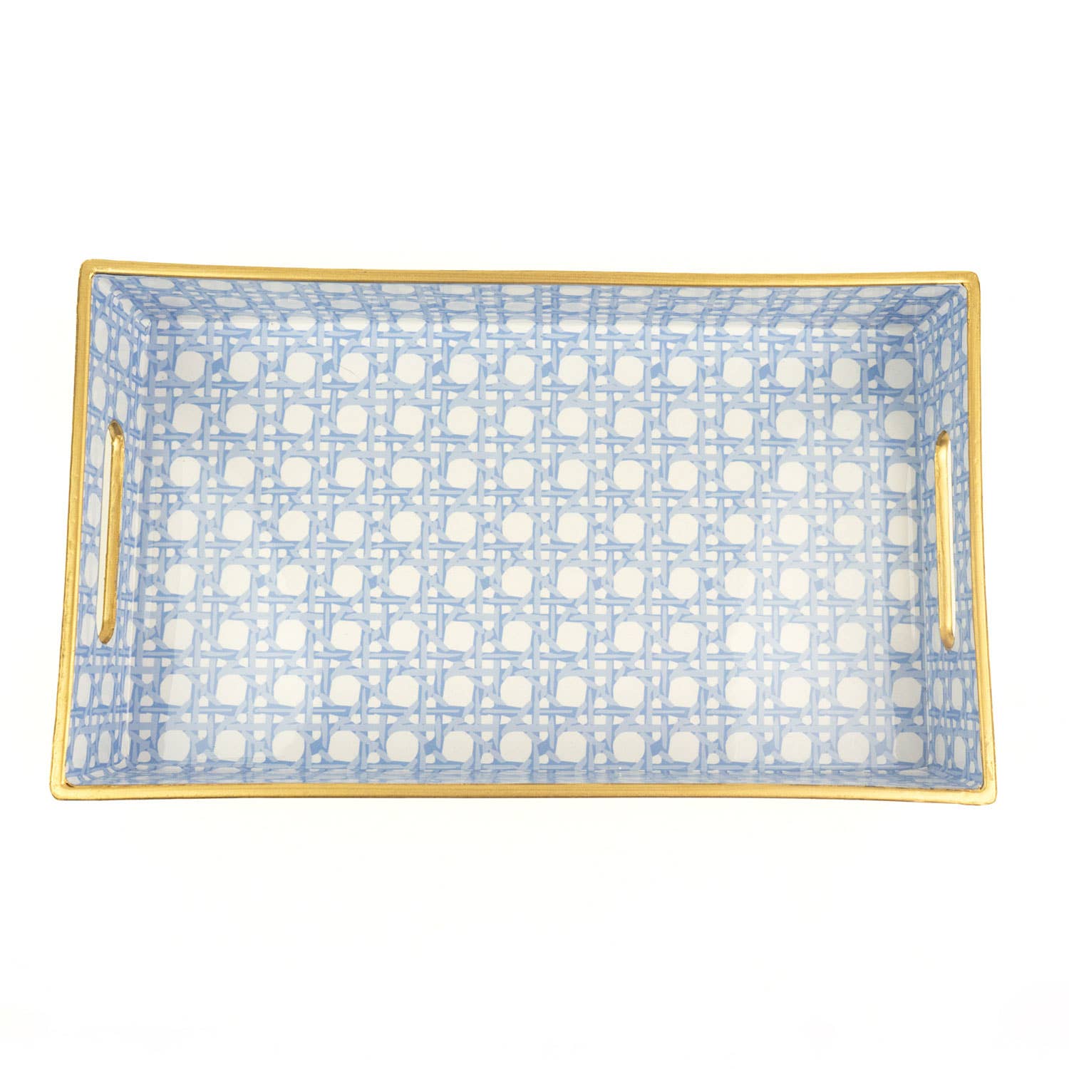 Blue & White Cane Tray