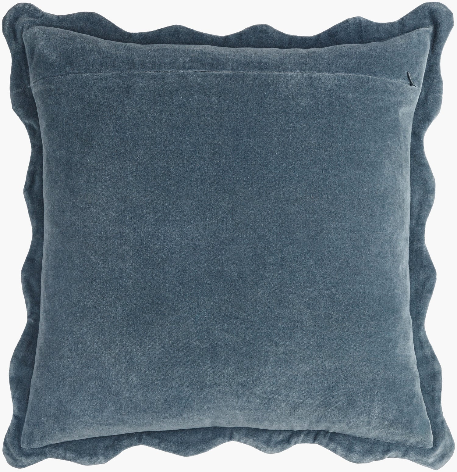Velvet Scalloped Pillow in French Blue 20" x 20"