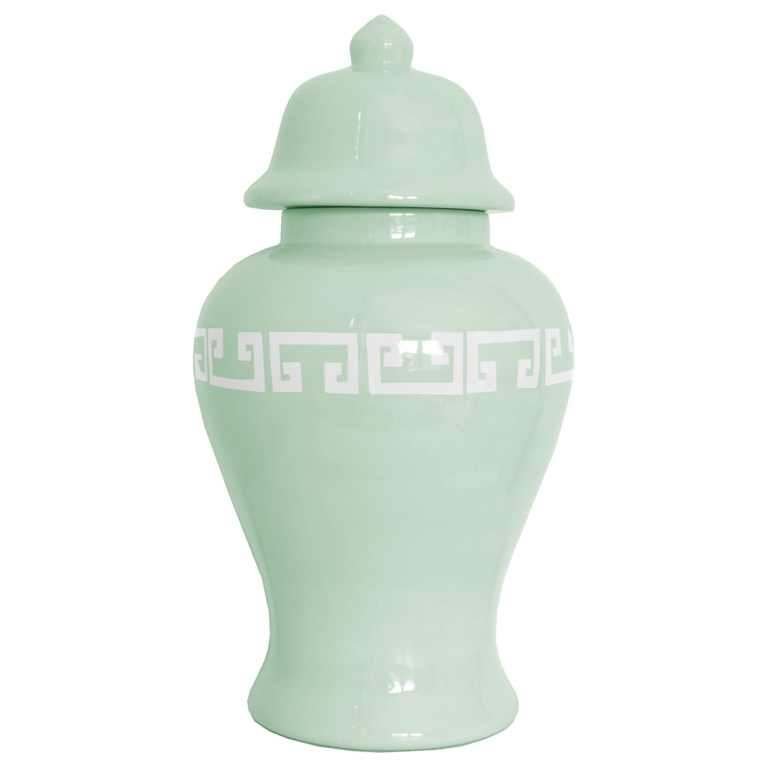 Sea Glass Greek Key Ginger Jars (Various Sizes)
