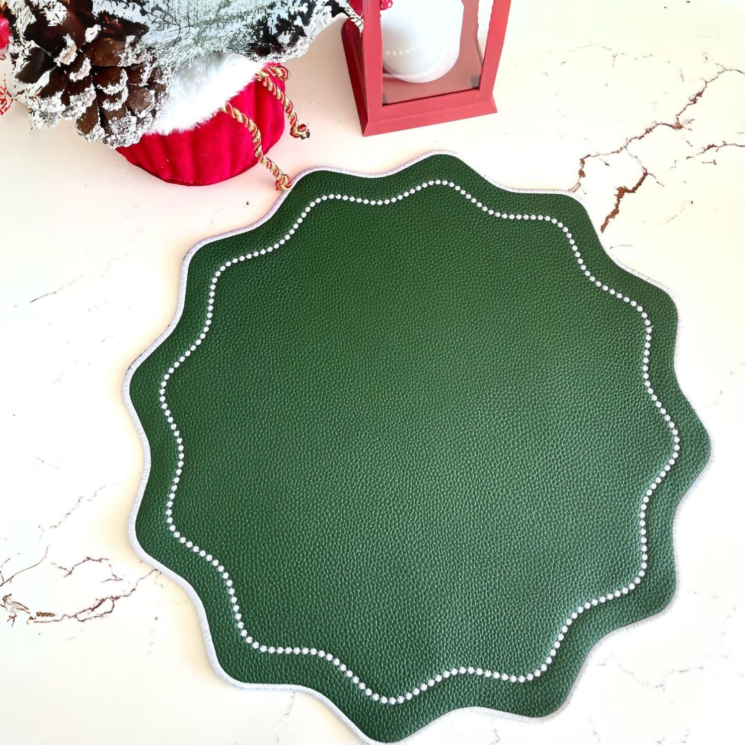 Opus Green Wavy Faux Leather Placemat