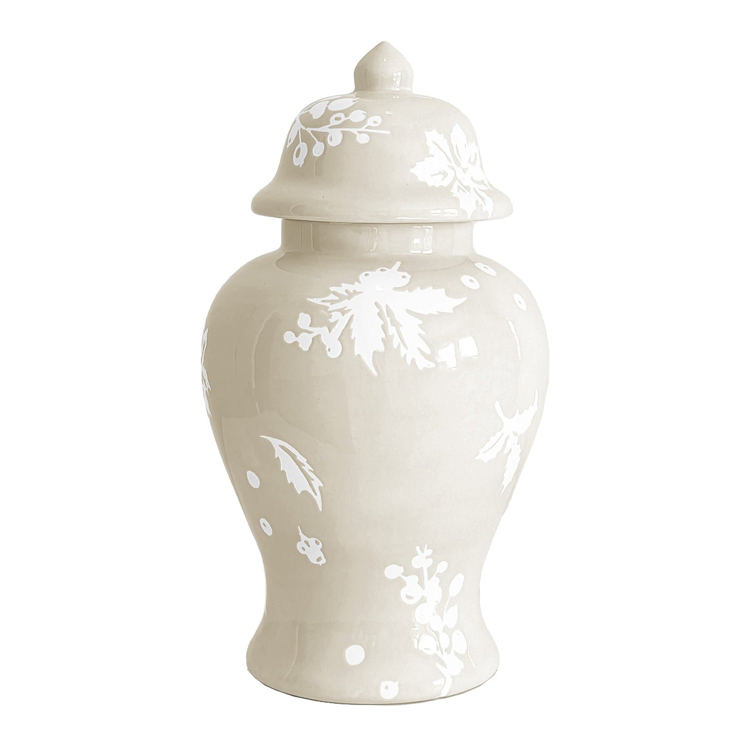 Deck the Halls Ginger Jars in Beige (Various Sizes)
