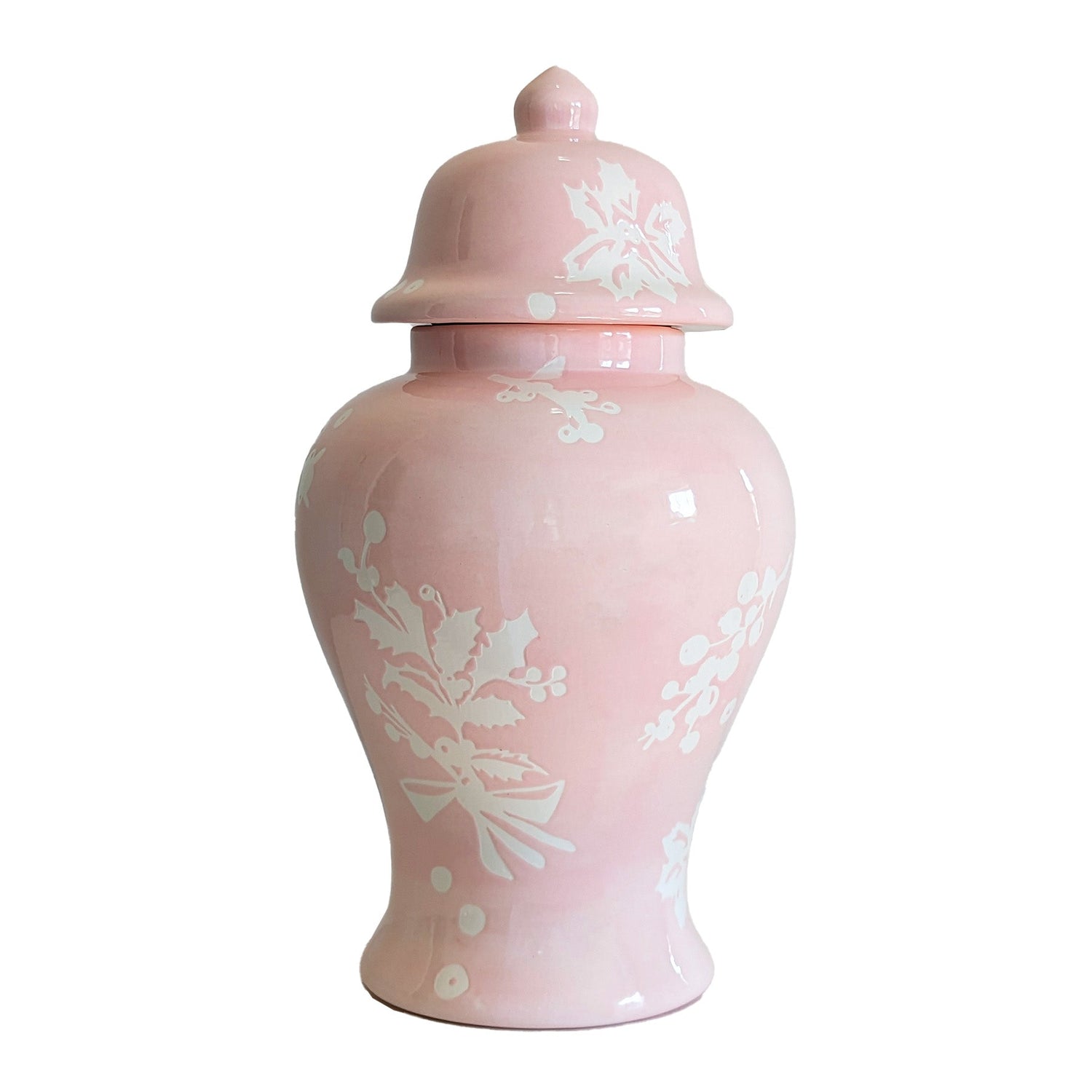 Deck the Halls Ginger Jars in Cherry Blossom Pink (Various Sizes)