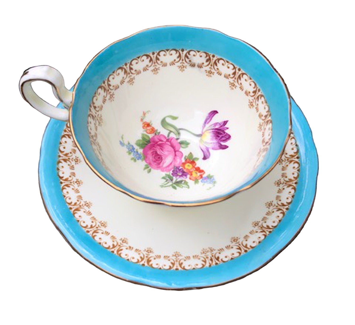 Antique Tea Cup and Saucer by Aynsley, England