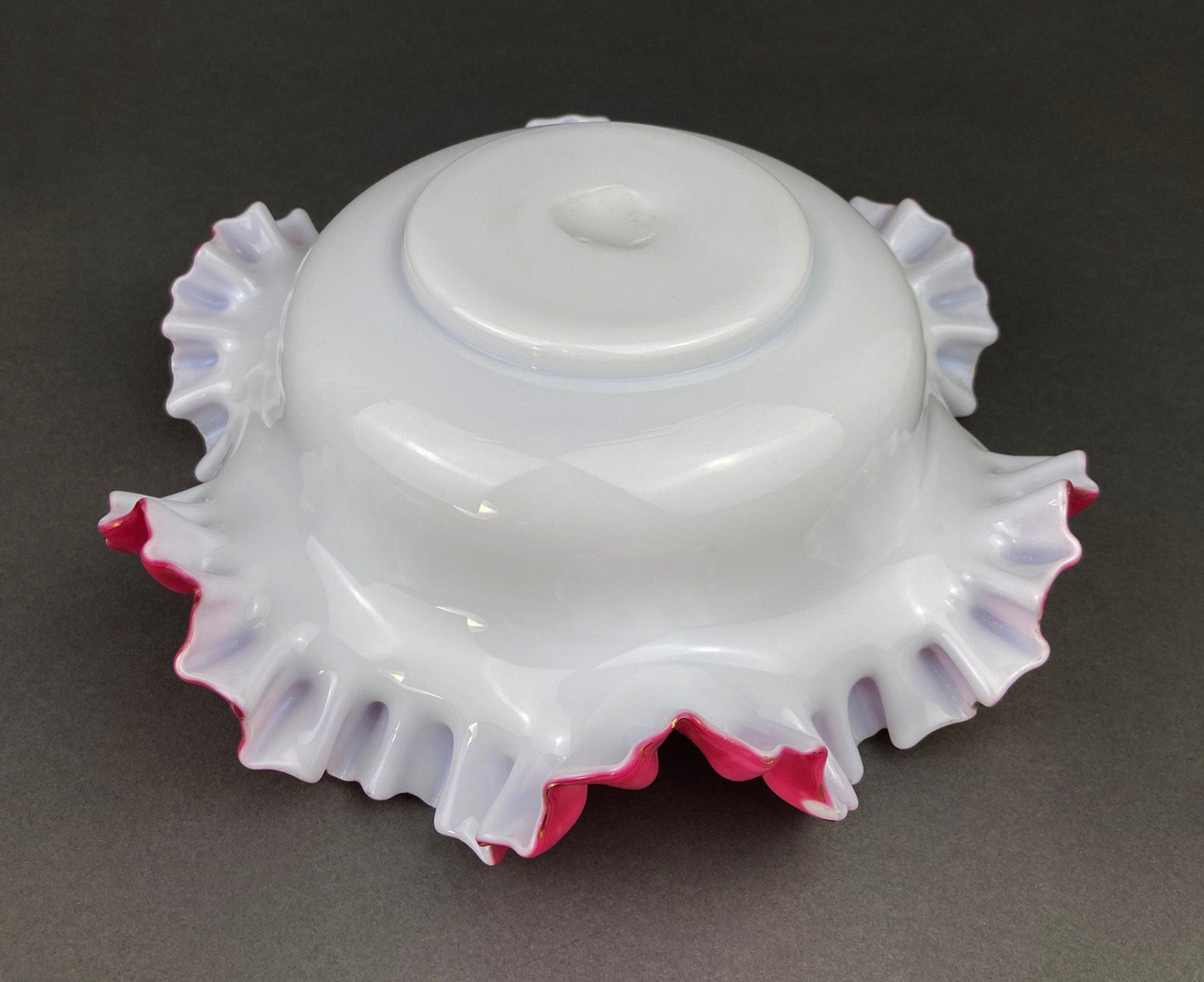 Vintage Hand Painted Pink Ruffled Bowl – Wildflower Centerpiece