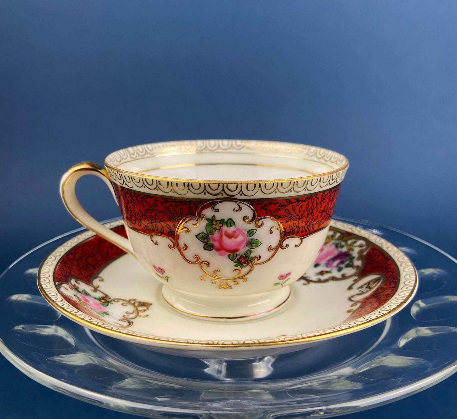Vintage Hand Painted Cup & Saucer – Occupied Japan Fine Bone China